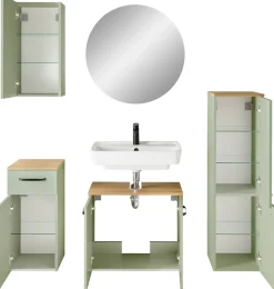 Saphir Badmöbel-Set »Quickset 500, Waschbeckenunterschrank mit Spiegel« 5 Stk. tlg.