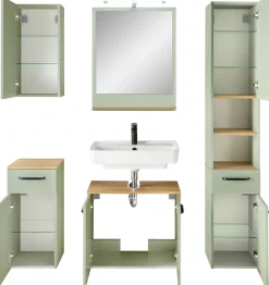 Saphir Badmöbel-Set »Quickset 500, Waschbeckenunterschrank mit Spiegel« 6 Stk. tlg.