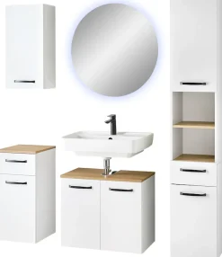 Saphir Badmöbel-Set »Quickset 500, Waschbeckenunterschrank mit Spiegel« 5 Stk. tlg.