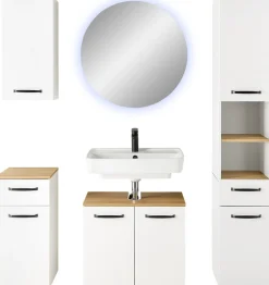 Saphir Badmöbel-Set »Quickset 500, Waschbeckenunterschrank mit Spiegel« 5 Stk. tlg.