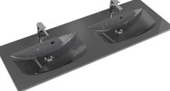 Saphir Badmöbel-Set »Serie 6025 2-teilig Mineralmarmor-Waschtisch mit LED-Spiegelschrank« 2 Stk. tlg.