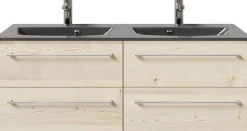 Saphir Badmöbel-Set »Serie 6025 2-teilig Mineralmarmor-Waschtisch mit LED-Spiegelschrank« 2 Stk. tlg.