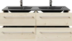 Saphir Badmöbel-Set »Serie 6025 2-teilig Mineralmarmor-Waschtisch mit LED-Spiegelschrank« 2 Stk. tlg.