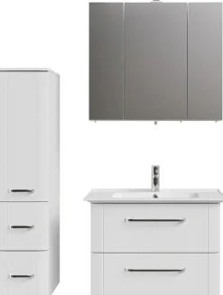 Saphir Badmöbel-Set »Serie 3006 3-teilig Keramik-Waschtisch mit Spiegelschrank« 4 Stk. tlg.