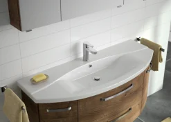 Saphir Badmöbel-Set »Serie 4010 4-teilig Keramik-Waschtisch mit LED-Spiegelschrank« Set,