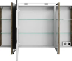 Saphir Badmöbel-Set »Serie 4010 4-teilig Keramik-Waschtisch mit LED-Spiegelschrank« Set,
