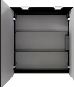 Saphir Badmöbel-Set »Serie 6025 2-teilig Mineralmarmor-Waschtisch mit LED-Spiegelschrank« 2 Stk. tlg.