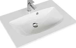 Saphir Badmöbel-Set »Serie 6025 2-teilig Mineralmarmor-Waschtisch mit LED-Spiegelschrank« 2 Stk. tlg.