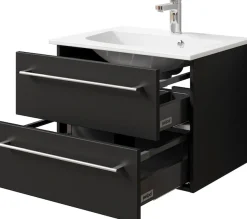 Saphir Badmöbel-Set »Serie 6025 2-teilig Mineralmarmor-Waschtisch mit LED-Spiegelschrank« 2 Stk. tlg.