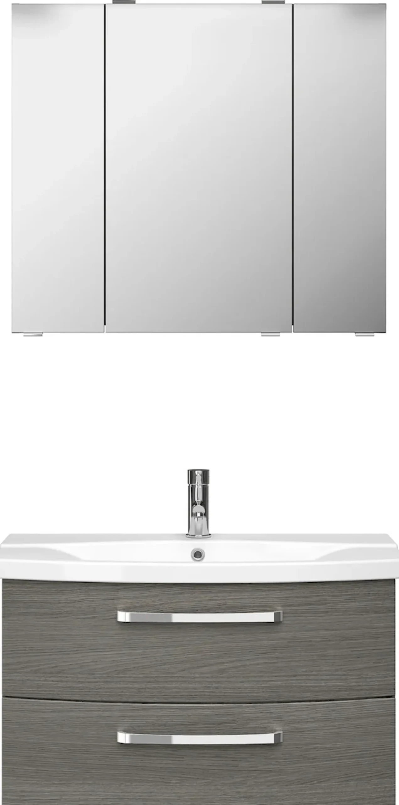 Saphir Badmöbel-Set »Serie 4010 2-teilig Keramik-Waschtisch mit LED-Spiegelschrank« Set,