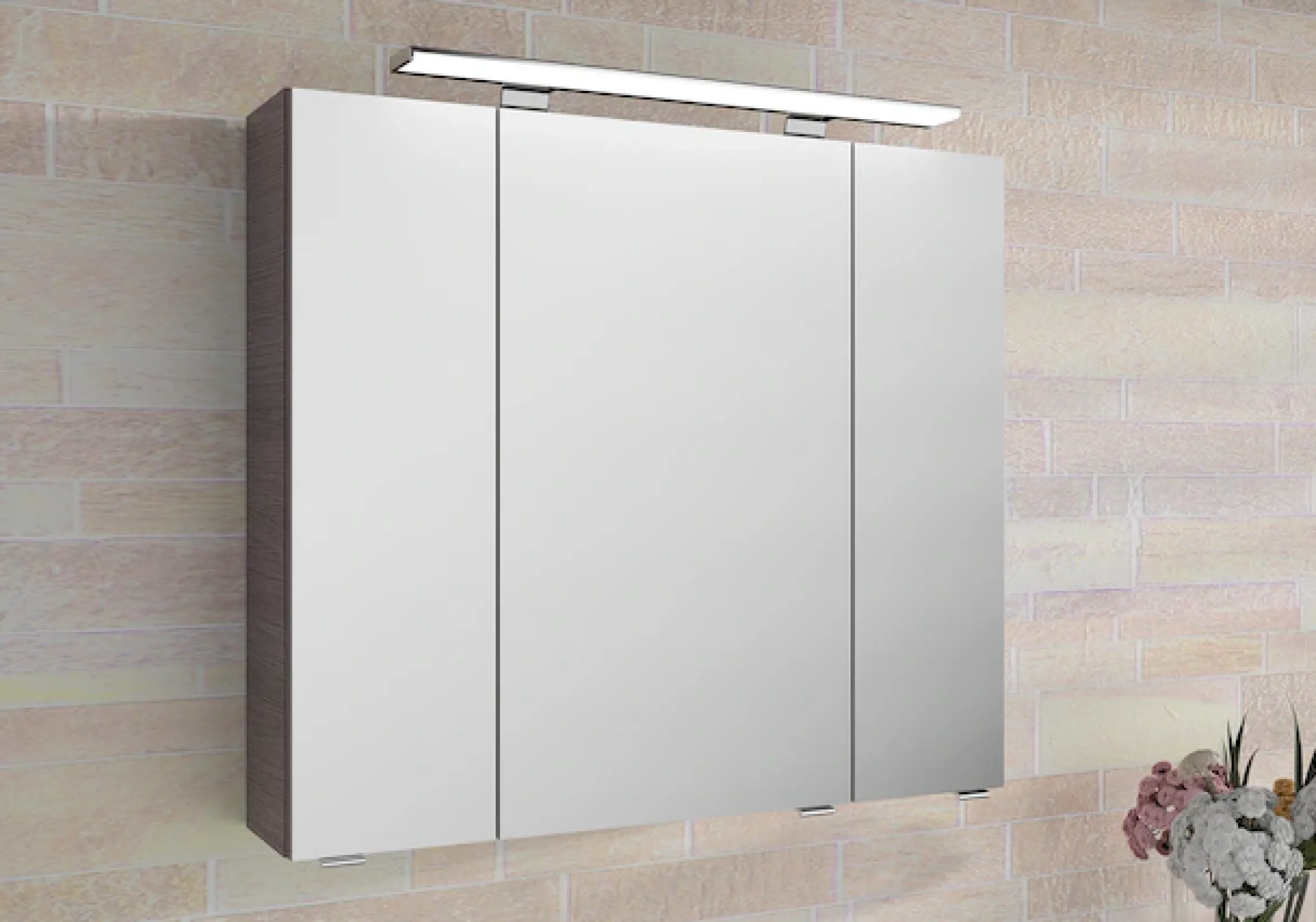 Saphir Badmöbel-Set »Serie 4010 2-teilig Keramik-Waschtisch mit LED-Spiegelschrank« Set,