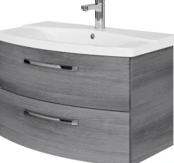 Saphir Badmöbel-Set »Serie 4010 2-teilig Keramik-Waschtisch mit LED-Spiegelschrank« Set,