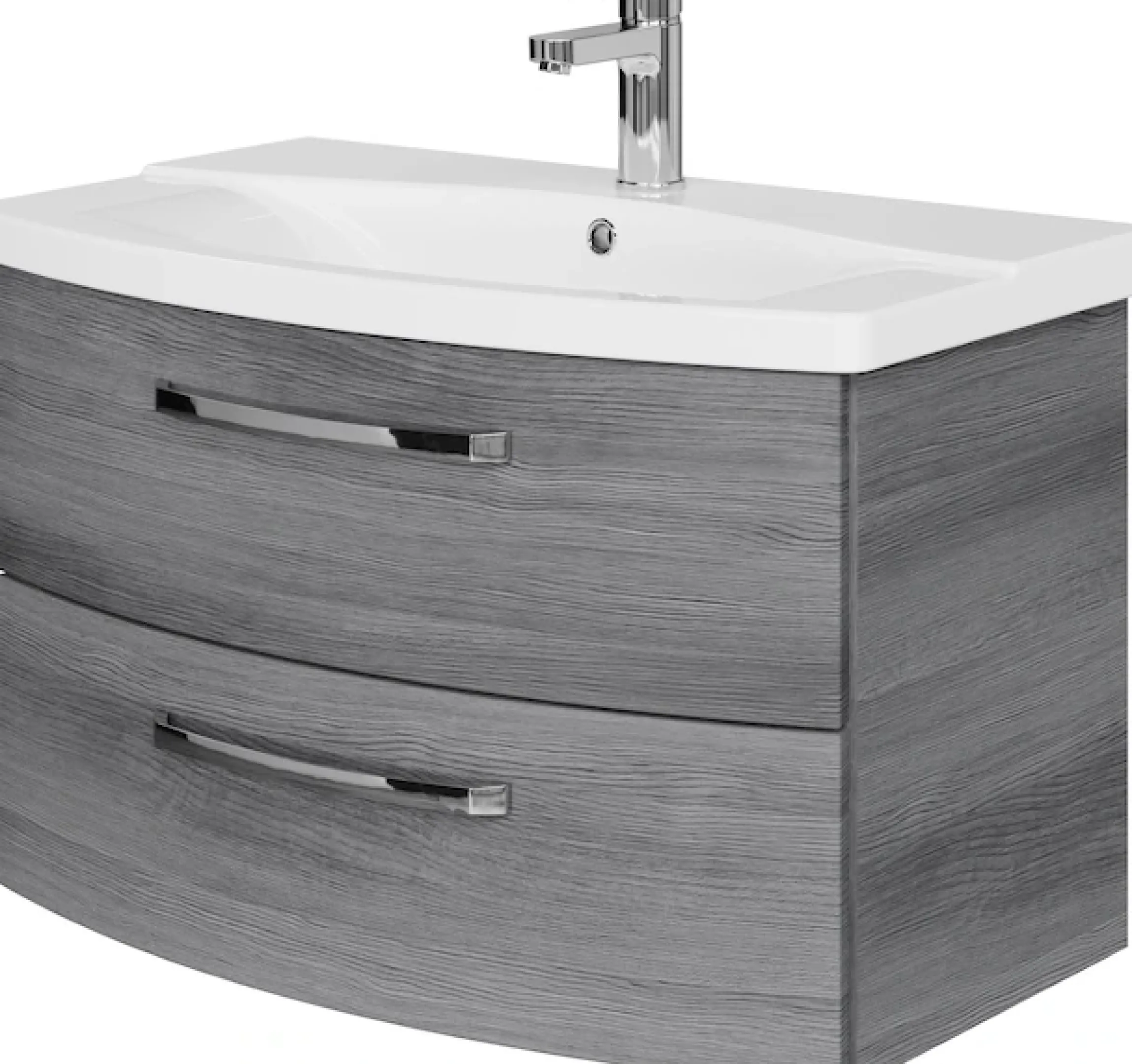Saphir Badmöbel-Set »Serie 4010 2-teilig Keramik-Waschtisch mit LED-Spiegelschrank« Set,
