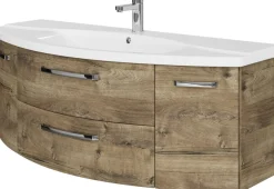 Saphir Badmöbel-Set »Serie 4010 4-teilig Keramik-Waschtisch mit LED-Spiegelschrank« Set,
