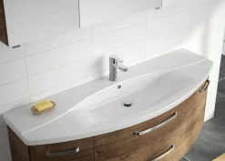 Saphir Badmöbel-Set »Serie 4010 4-teilig Keramik-Waschtisch mit LED-Spiegelschrank« Set,