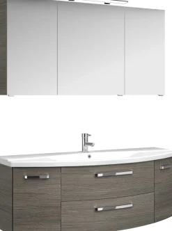 Saphir Badmöbel-Set »Serie 4010 2-teilig Keramik-Waschtisch mit LED-Spiegelschrank« Set,
