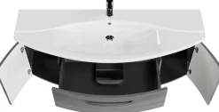 Saphir Badmöbel-Set »Serie 4010 2-teilig Keramik-Waschtisch mit LED-Spiegelschrank« Set,