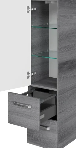 Saphir Badmöbel-Set »Serie 4010 5-teilig Keramik-Waschtisch mit LED-Spiegelschrank« Set,