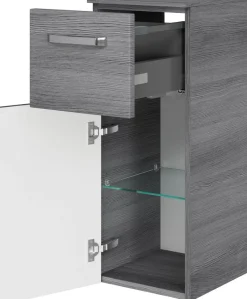 Saphir Badmöbel-Set »Serie 4010 5-teilig Keramik-Waschtisch mit LED-Spiegelschrank« Set,