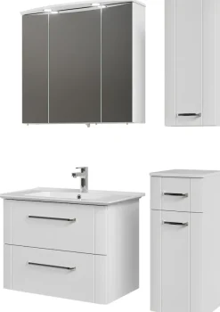 Saphir Badmöbel-Set »Serie 3006 4-teilig Keramik-Waschtisch mit Spiegelschrank« 5 Stk. tlg.