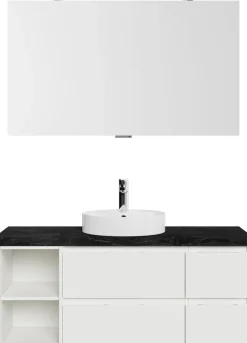 Saphir Badmöbel-Set »Serie 4035 2-teilig, Keramik-Aufsatzbecken mit LED-Spiegel« Set,