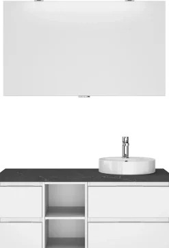 Saphir Badmöbel-Set »Serie 4035 2-teilig, Keramik-Aufsatzbecken mit LED-Spiegel« Set,