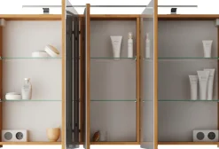 Saphir Badmöbel-Set »Serie 4035 2-teilig, Keramik-Aufsatzbecken mit LED-Spiegelschrank« Set,