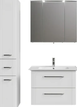 Saphir Badmöbel-Set »Serie 3006 3-teilig Keramik-Waschtisch mit Spiegelschrank« 4 Stk. tlg.