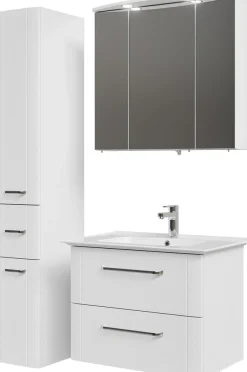 Saphir Badmöbel-Set »Serie 3006 3-teilig Keramik-Waschtisch mit Spiegelschrank« 4 Stk. tlg.