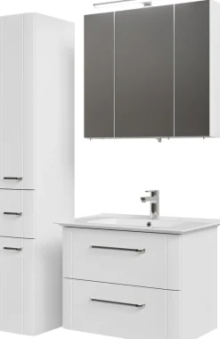 Saphir Badmöbel-Set »Serie 3006 3-teilig Keramik-Waschtisch mit Spiegelschrank« 4 Stk. tlg.