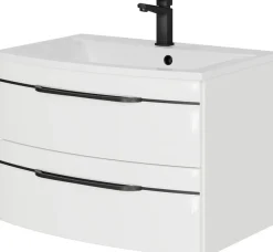 Saphir Badmöbel-Set »Serie 7045 2-teilig Mineralmarmor-Waschtisch mit LED-Spiegelschrank« Set, 2 Stk. tlg.