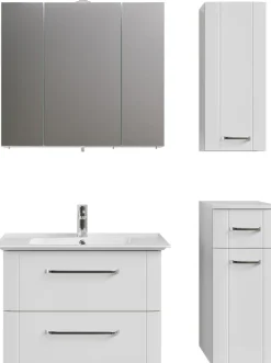 Saphir Badmöbel-Set »Serie 3006 4-teilig Keramik-Waschtisch mit Spiegelschrank« 5 Stk. tlg.