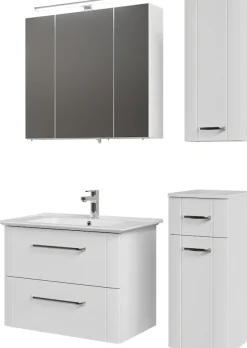 Saphir Badmöbel-Set »Serie 3006 4-teilig Keramik-Waschtisch mit Spiegelschrank« 5 Stk. tlg.