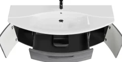 Saphir Badmöbel-Set »Serie 4010 2-teilig Keramik-Waschtisch mit LED-Spiegelschrank« Set,