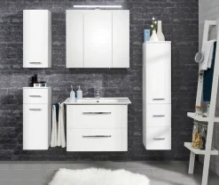 Saphir Badmöbel-Set »Serie 3006 5-teilig Keramik-Waschtisch mit Spiegelschrank« 6 Stk. tlg.