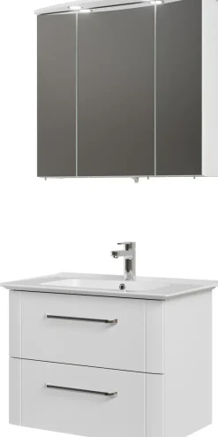 Saphir Badmöbel-Set »Serie 3006 2-teilig Keramik-Waschtisch mit Spiegelschrank« 3 Stk. tlg.
