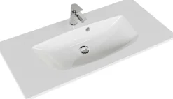 Saphir Badmöbel-Set »Serie 6025 2-teilig Mineralmarmor-Waschtisch mit LED-Spiegelschrank« 2 Stk. tlg.