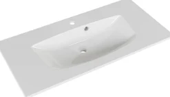 Saphir Badmöbel-Set »Serie 6025 2-teilig Mineralmarmor-Waschtisch mit LED-Spiegelschrank« 2 Stk. tlg.