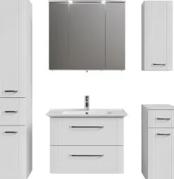 Saphir Badmöbel-Set »Serie 3006 5-teilig Keramik-Waschtisch mit Spiegelschrank« 6 Stk. tlg.