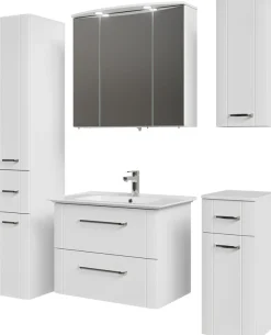 Saphir Badmöbel-Set »Serie 3006 5-teilig Keramik-Waschtisch mit Spiegelschrank« 6 Stk. tlg.