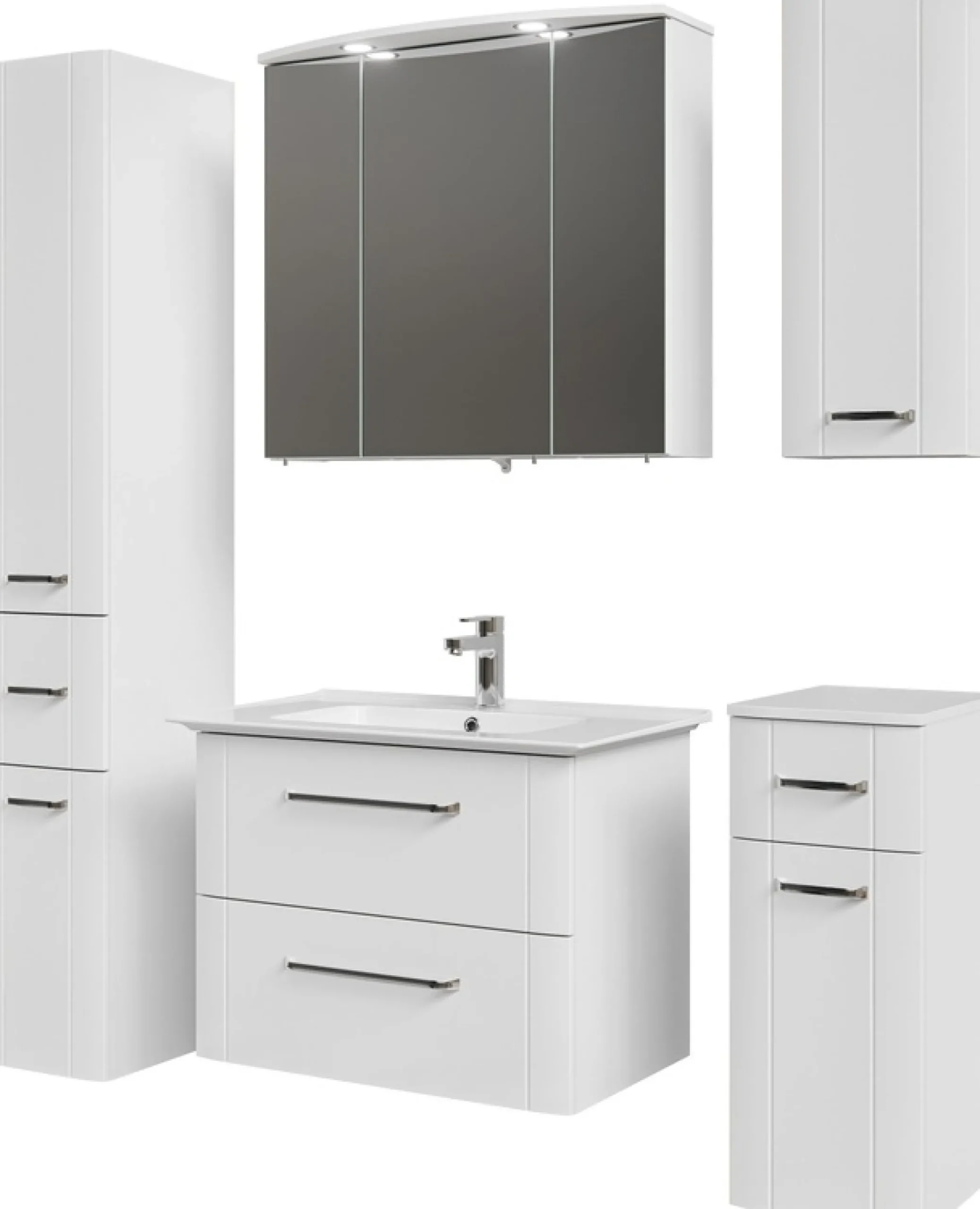 Saphir Badmöbel-Set »Serie 3006 5-teilig Keramik-Waschtisch mit Spiegelschrank« 6 Stk. tlg.