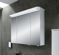 Saphir Badmöbel-Set »Serie 4005, vormontiert, Glaswaschbecken, Spiegelschrank« Set, 5 Stk. tlg.