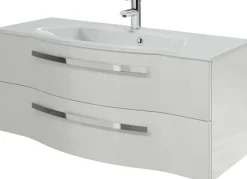 Saphir Badmöbel-Set »Serie 4005, vormontiert, Glaswaschbecken, Spiegelschrank« Set, 5 Stk. tlg.