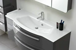 Saphir Badmöbel-Set »Serie 4005, vormontiert, Glaswaschbecken, Spiegelschrank« 3 Stk. tlg.