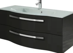Saphir Badmöbel-Set »Serie 4005, vormontiert, Glaswaschbecken, Spiegelschrank« 3 Stk. tlg.