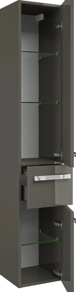 Saphir Badmöbel-Set »Serie 4005, vormontiert, Glaswaschbecken, Spiegelschrank« Set, 6 Stk. tlg.