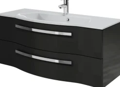 Saphir Badmöbel-Set »Serie 4005, vormontiert, Glaswaschbecken, Spiegelschrank« Set, 6 Stk. tlg.