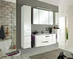 Saphir Badmöbel-Set »Serie 4005, vormontiert, Glaswaschbecken, Spiegelschrank« Set, 6 Stk. tlg.