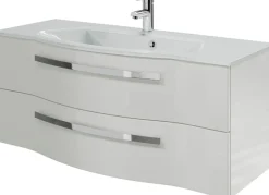 Saphir Badmöbel-Set »Serie 4005, vormontiert, Glaswaschbecken, Spiegelschrank« Set, 6 Stk. tlg.