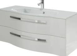 Saphir Badmöbel-Set »Serie 4005, vormontiert, Glaswaschbecken, Spiegelschrank« Set, 5 Stk. tlg.